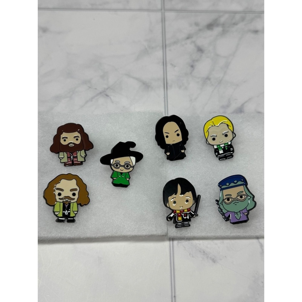 Harry Potter Enamel Pin Set 7pc Harry Hagrid Snape Dumbledore Malfoy Sirius